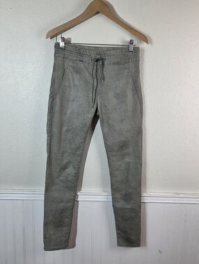 Bevy Flog Taupe Croc Print Drawstring Pull On Pants Minimalist Chic Size 24